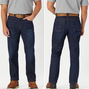Duluth 40/34 Ballroom Double Flex Relaxed Fit Jeans washed dark indigo blue